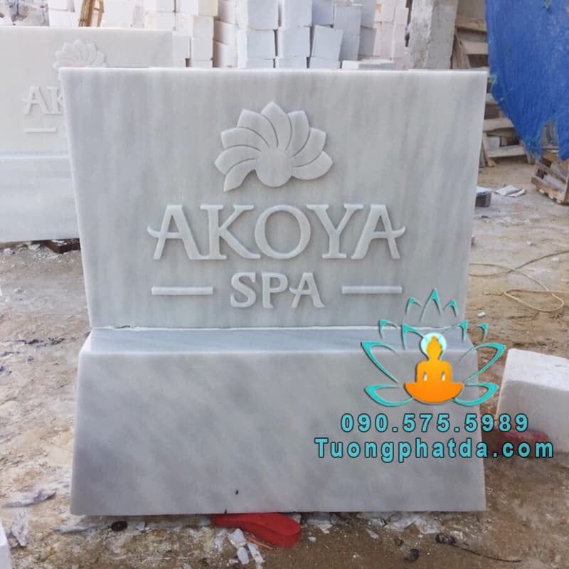 Bảng Hiệu Đá Cẩm Thạch Xám Đẹp Nguyên Khối