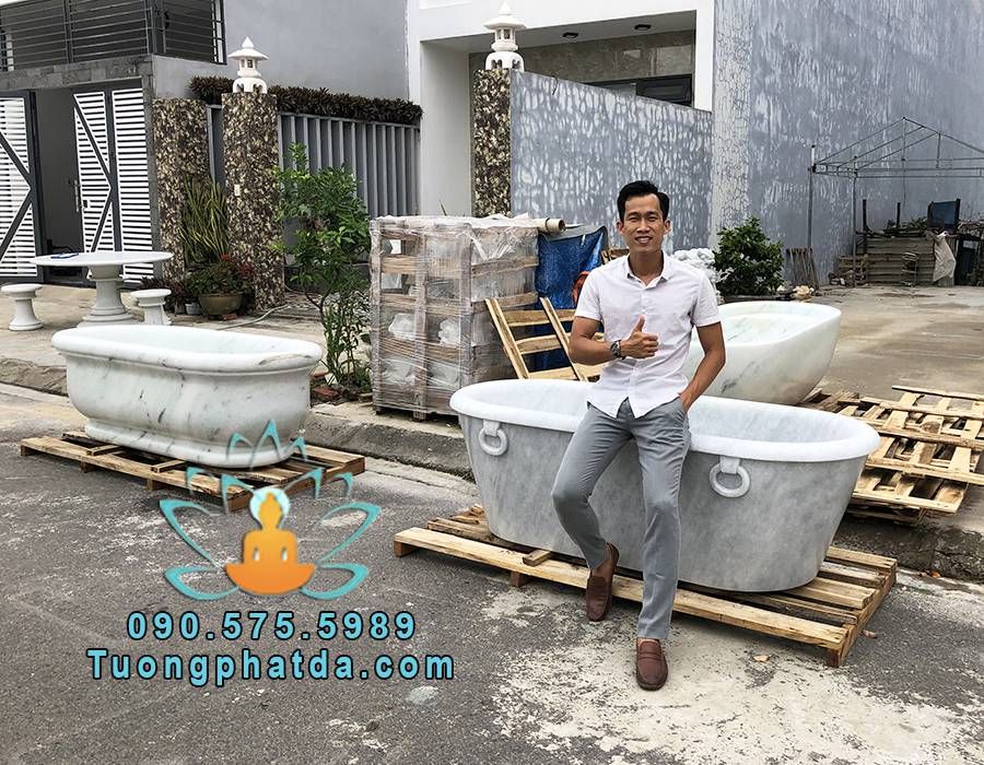 Bồn tắm đá trắng tự nhiên nguyên khối đẹp nhất Đà Nẵng