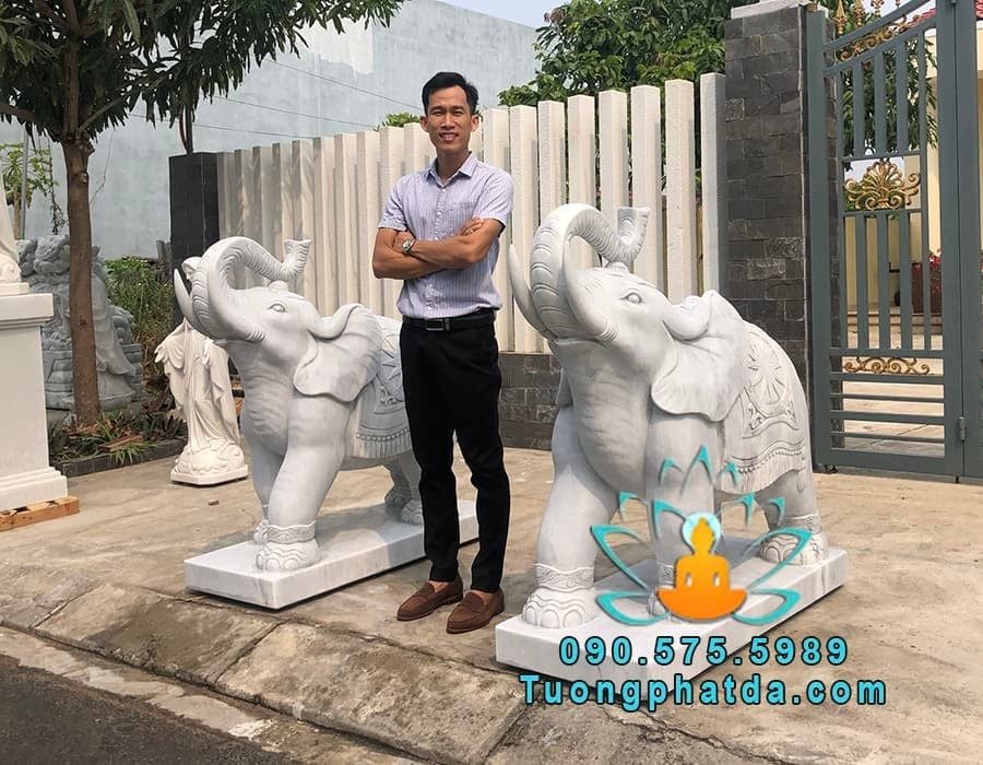 Tượng Voi Đá Cẩm Thạch Đẹp Tại Hà Nam