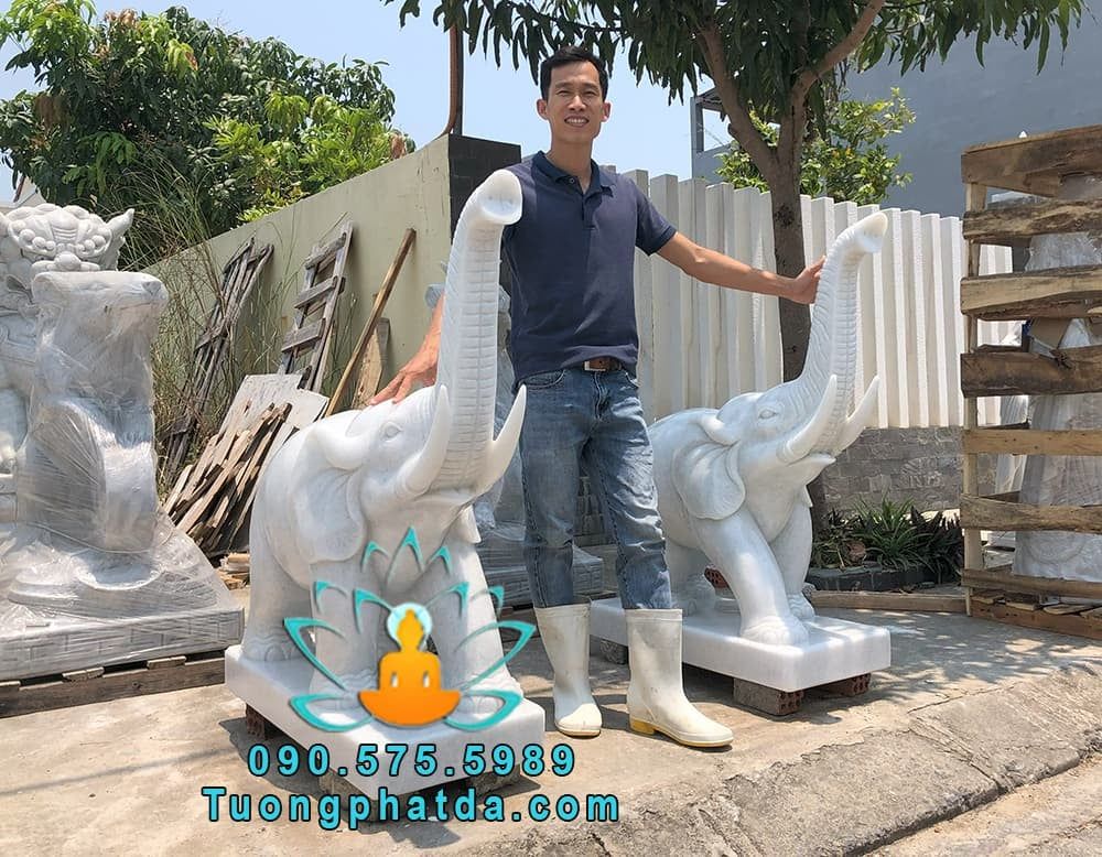 Tượng Voi Đá Cẩm Thạch Đẹp Tại Quảng Ninh