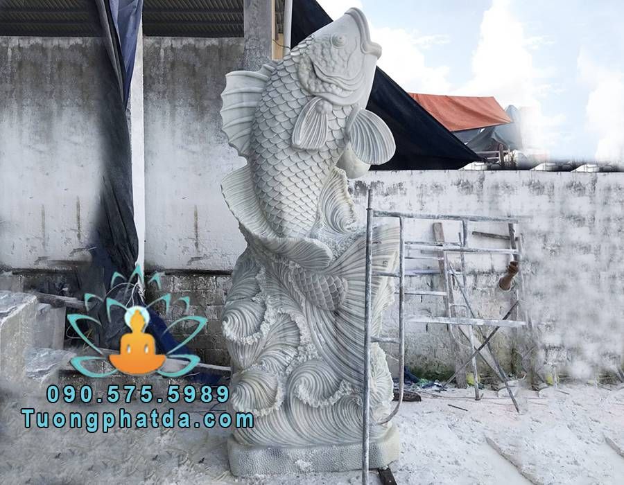 Tượng cá chép bằng đá phong thủy cho công trình đẹp