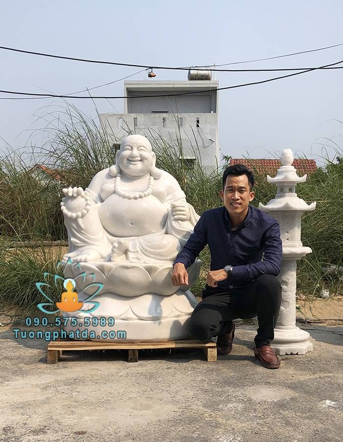 Tượng Phật Di Lặc ngồi bao tiền đá tự nhiên