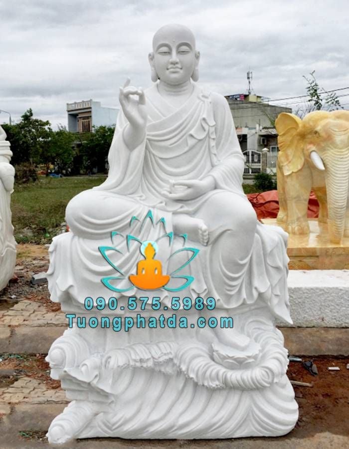 Tượng Phật Địa Tạng Bồ Tát ngồi bằng đá đẹp