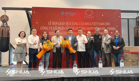 Lễ bàn giao và tiếp nhận tài trợ thiết bị tập từ Công ty TNHH SHUA Việt Nam cho Công ty Cổ phần Võ thuật Tổng hợp Việt Nam VIMMA
