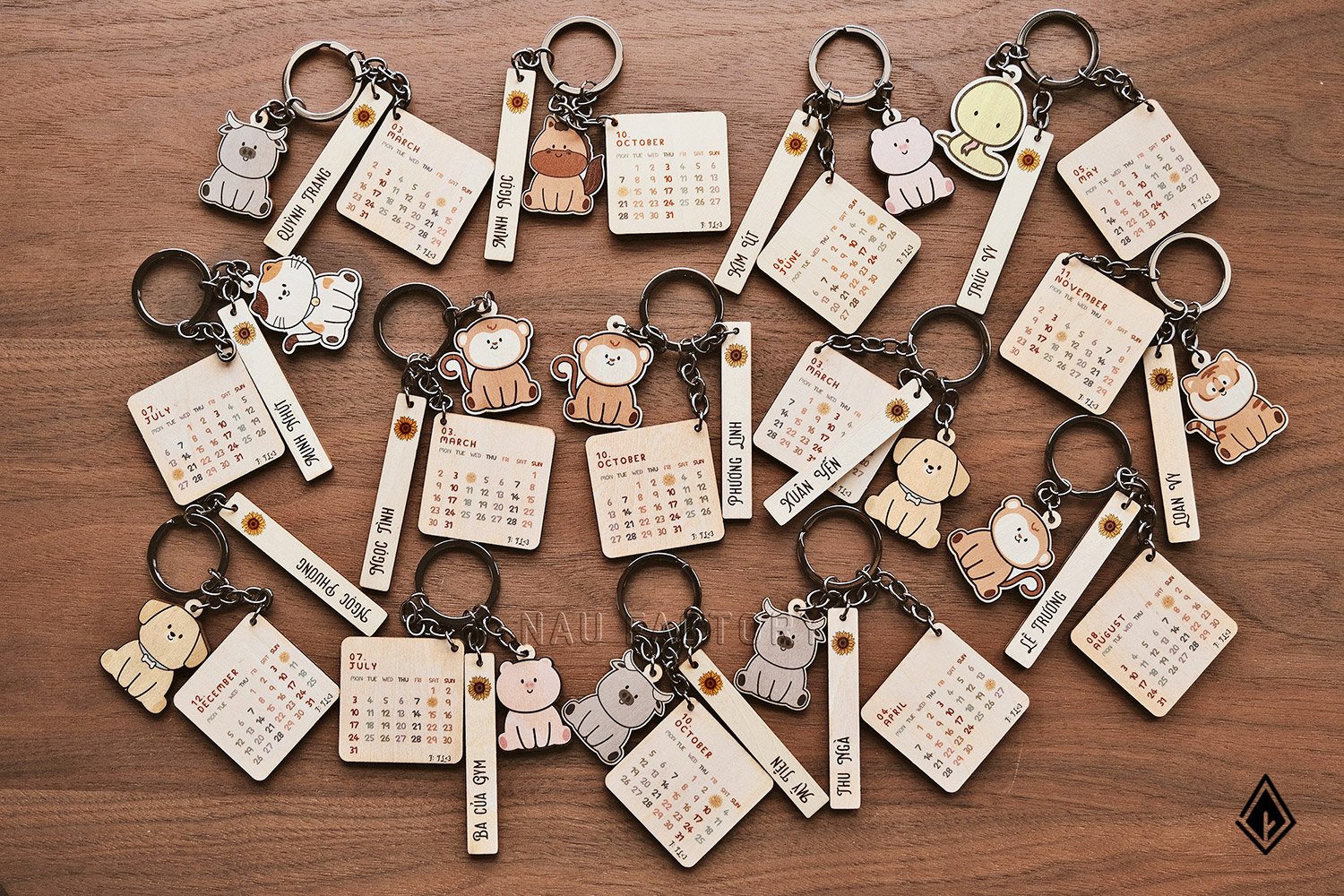 Móc khóa gỗ mix & match