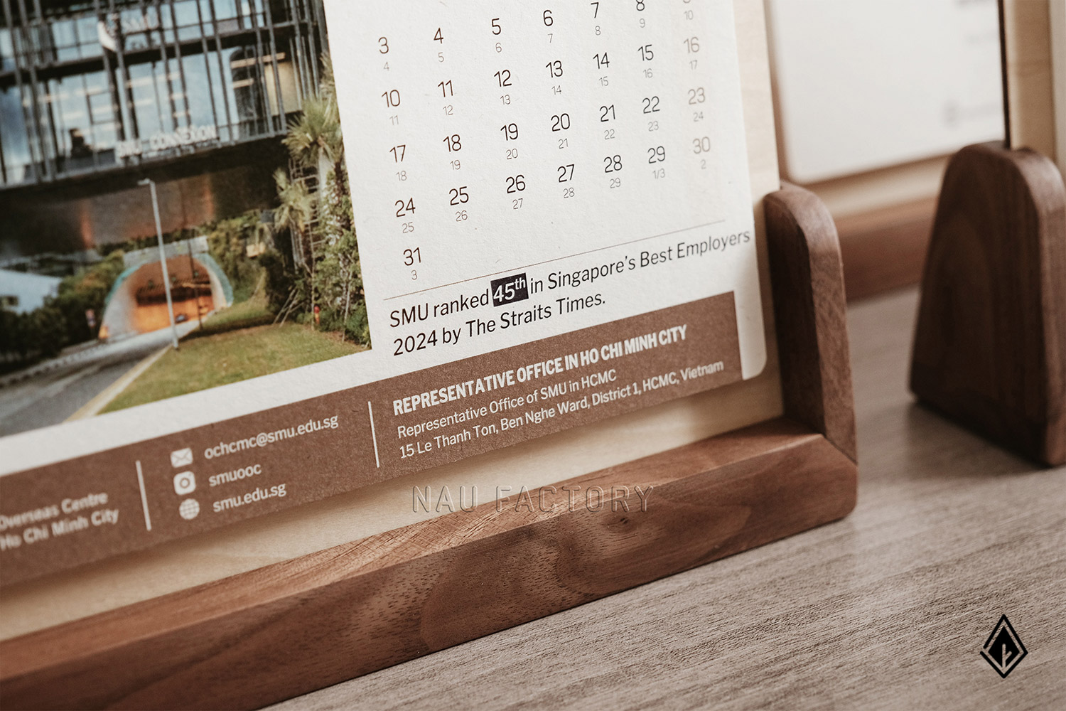 Lịch gỗ chữ U | In UV sắc nét 2 mặt