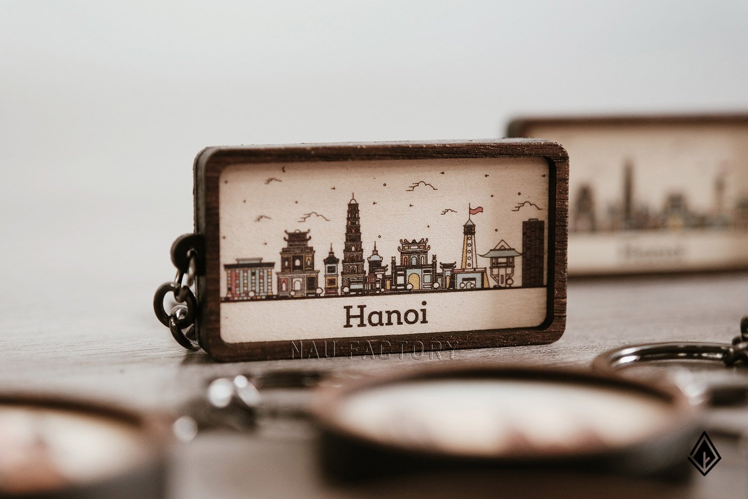 Móc khóa gỗ họa tiết Việt Nam