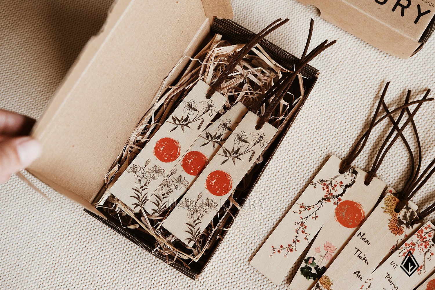 Bookmark gỗ tranh thủy mặc