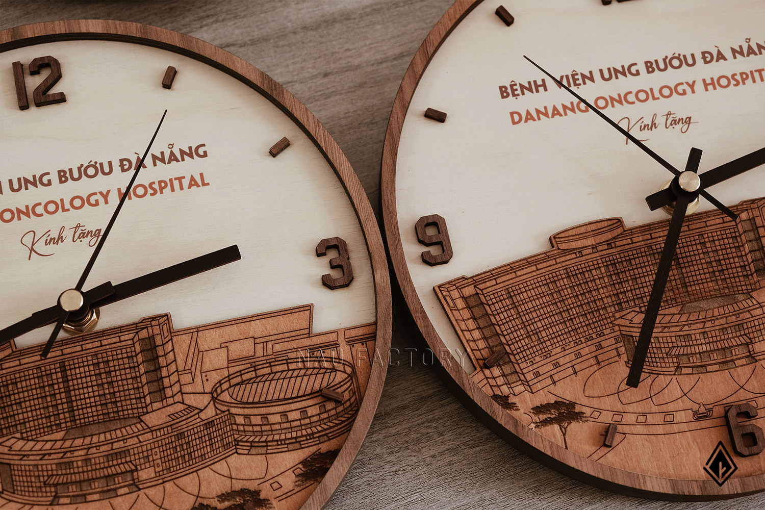 Đồng hồ cắt laser hình tòa nhà 3D