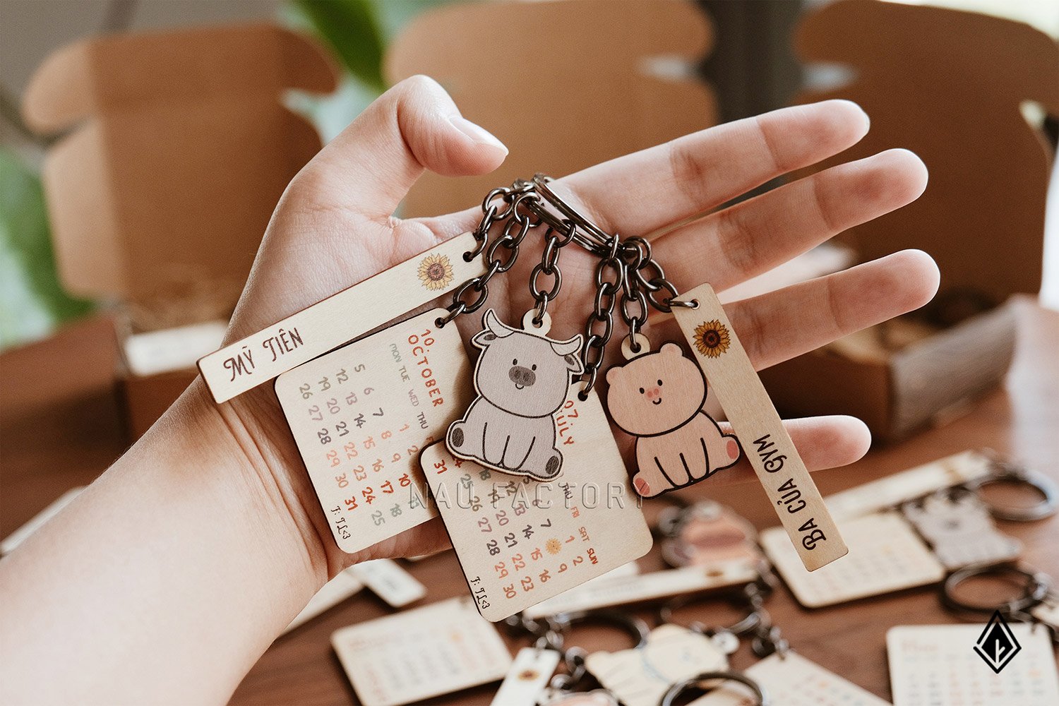 Móc khóa gỗ mix & match