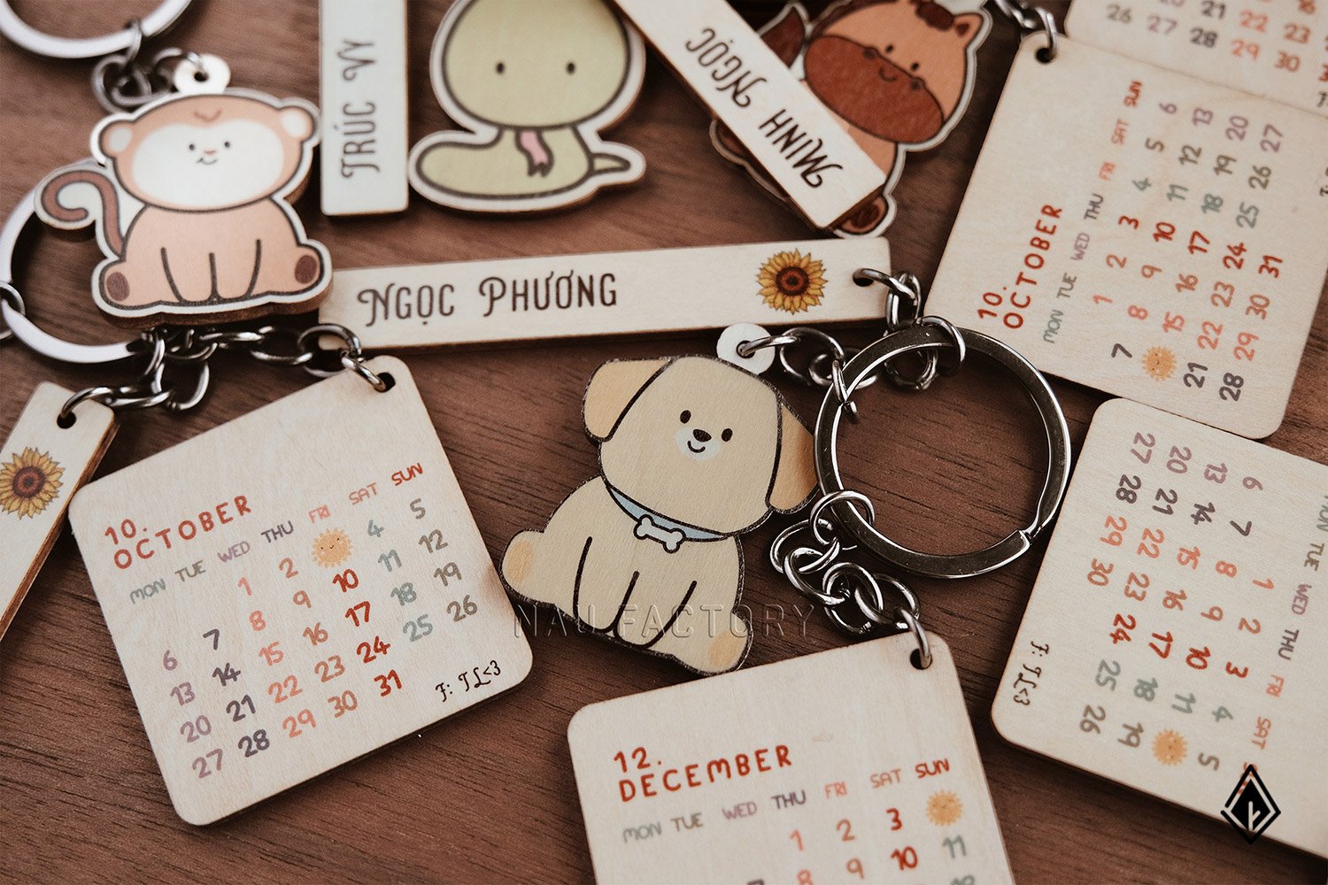 Móc khóa gỗ mix & match