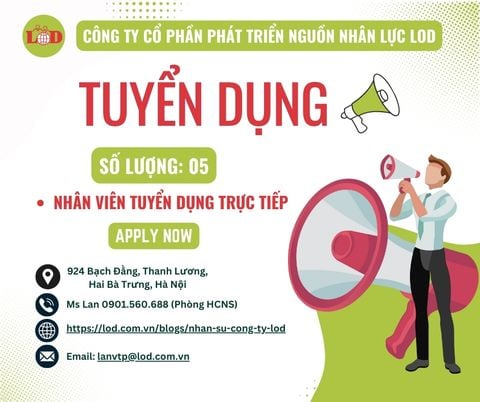 [TUYỂN DỤNG] 05 NHÂN VIÊN TUYỂN DỤNG TRỰC TIẾP