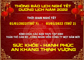 Thông báo lịch nghỉ Tết Dương Lịch 2022