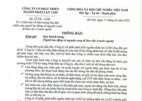 Cảnh báo về tình trạng lừa đảo nhằm vào người lao động