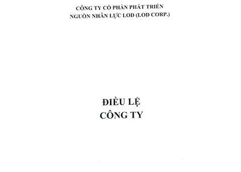 Điều lệ Công ty Cổ Phần Phát Triển Nguồn Nhân Lực LOD