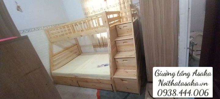 Giường tầng trẻ em được lắp tại nhà khách Gò Vấp