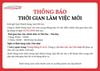 Thông Báo Điều Chỉnh Thời Gian Làm Việc Mới