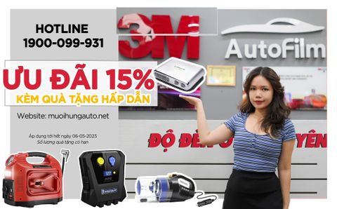 ƯU ĐÃI CHƯA TỪNG CÓ KHI DÁN PHIM CÁCH NHIỆT Ô TÔ TẠI MƯỜI HÙNG AUTO