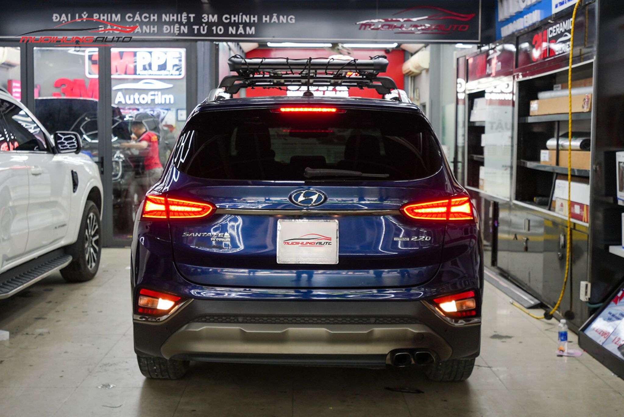 Lắp baga mui vuông Yaki 129cm CP-439 xe Hyundai Santafe 2022