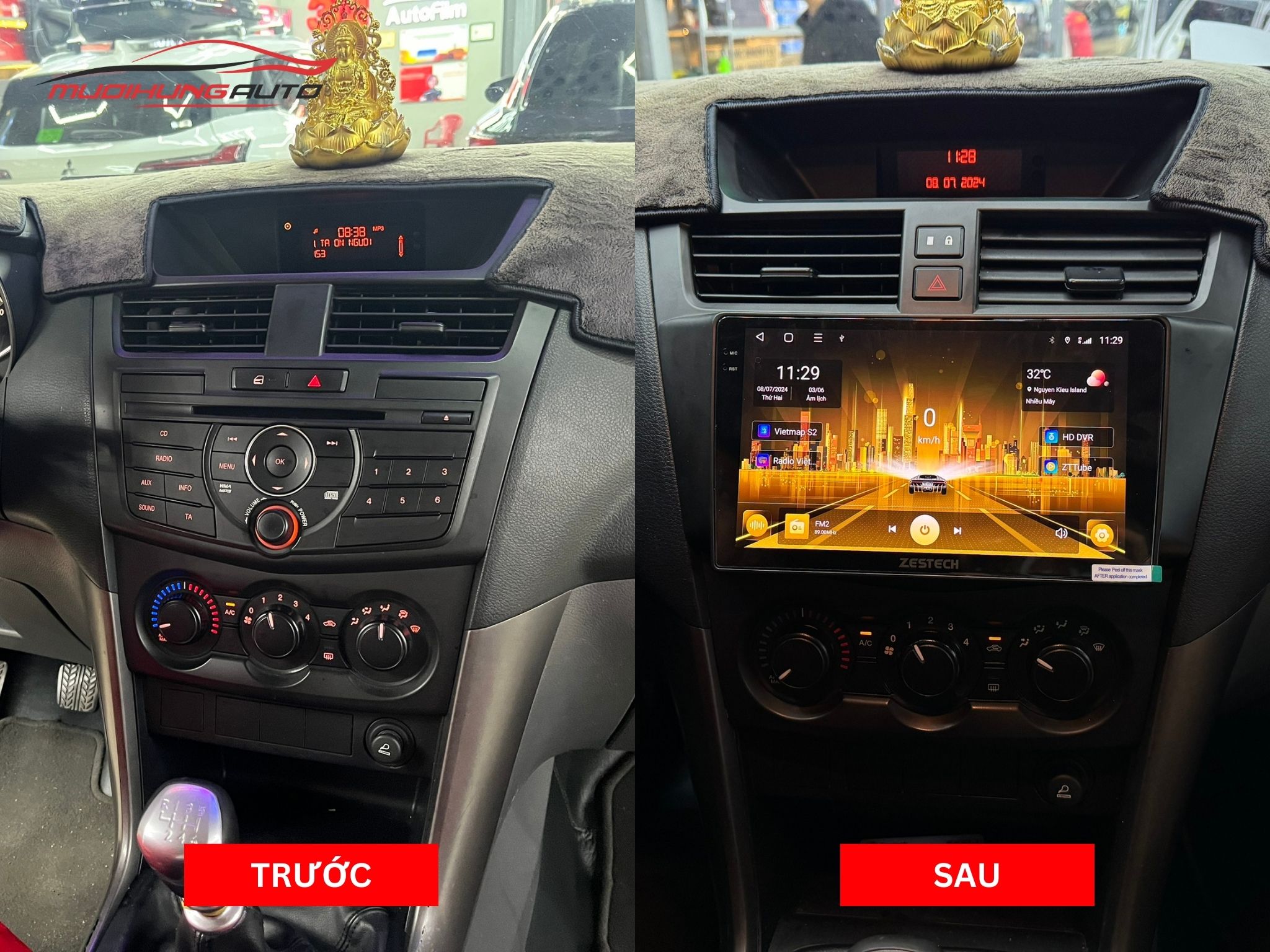 Lắp Màn Hình Zestech S100J Cho Xe Ô Tô Mazda BT50