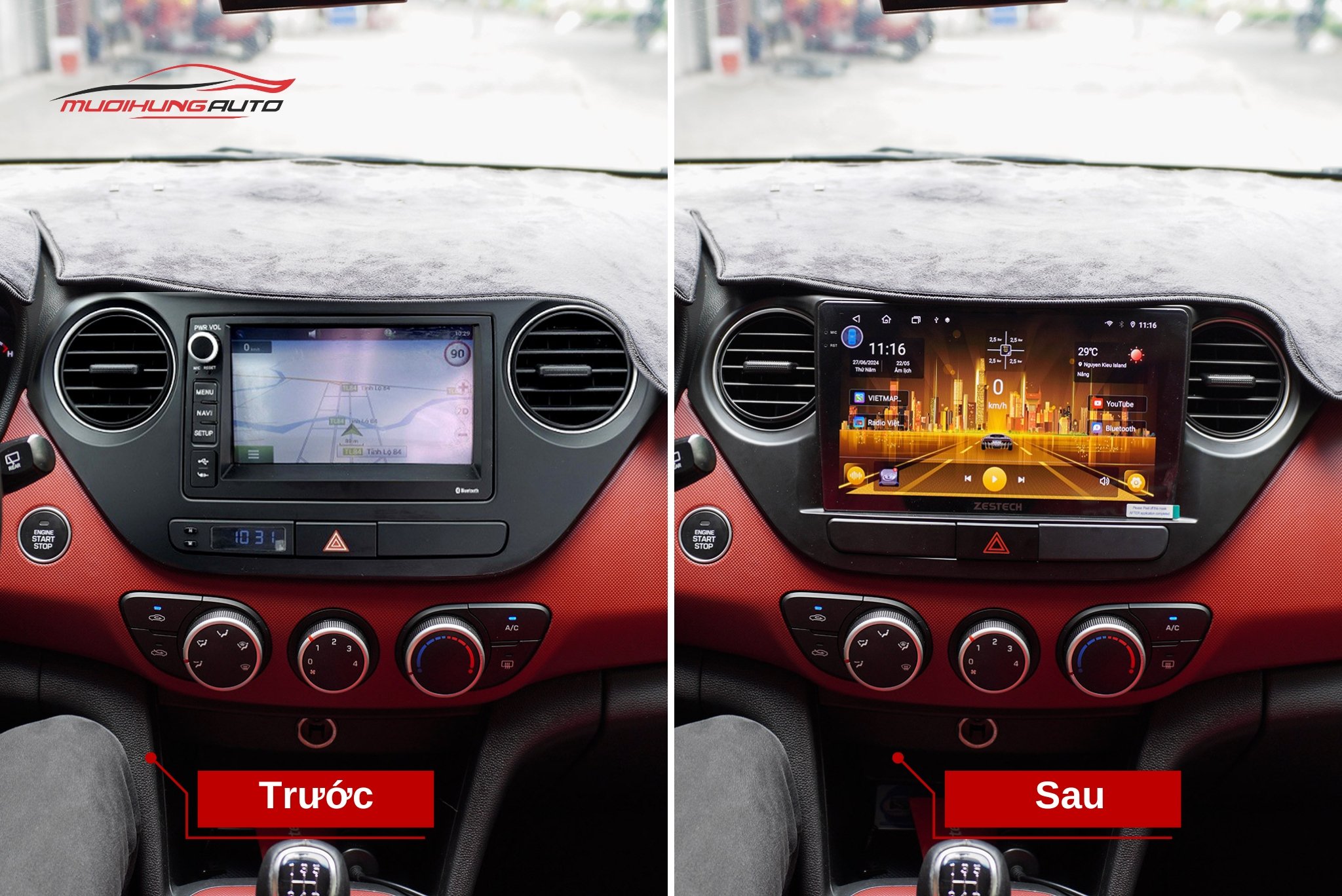 Lắp Màn Hình Zestech Z18 360 Cho Xe Ô Tô Hyundai i10