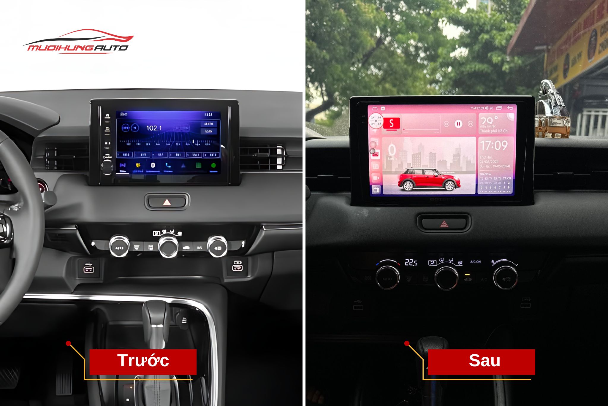 Lắp Màn Hình Gotech GT2K Cho Xe Ô Tô Honda HRV 2023