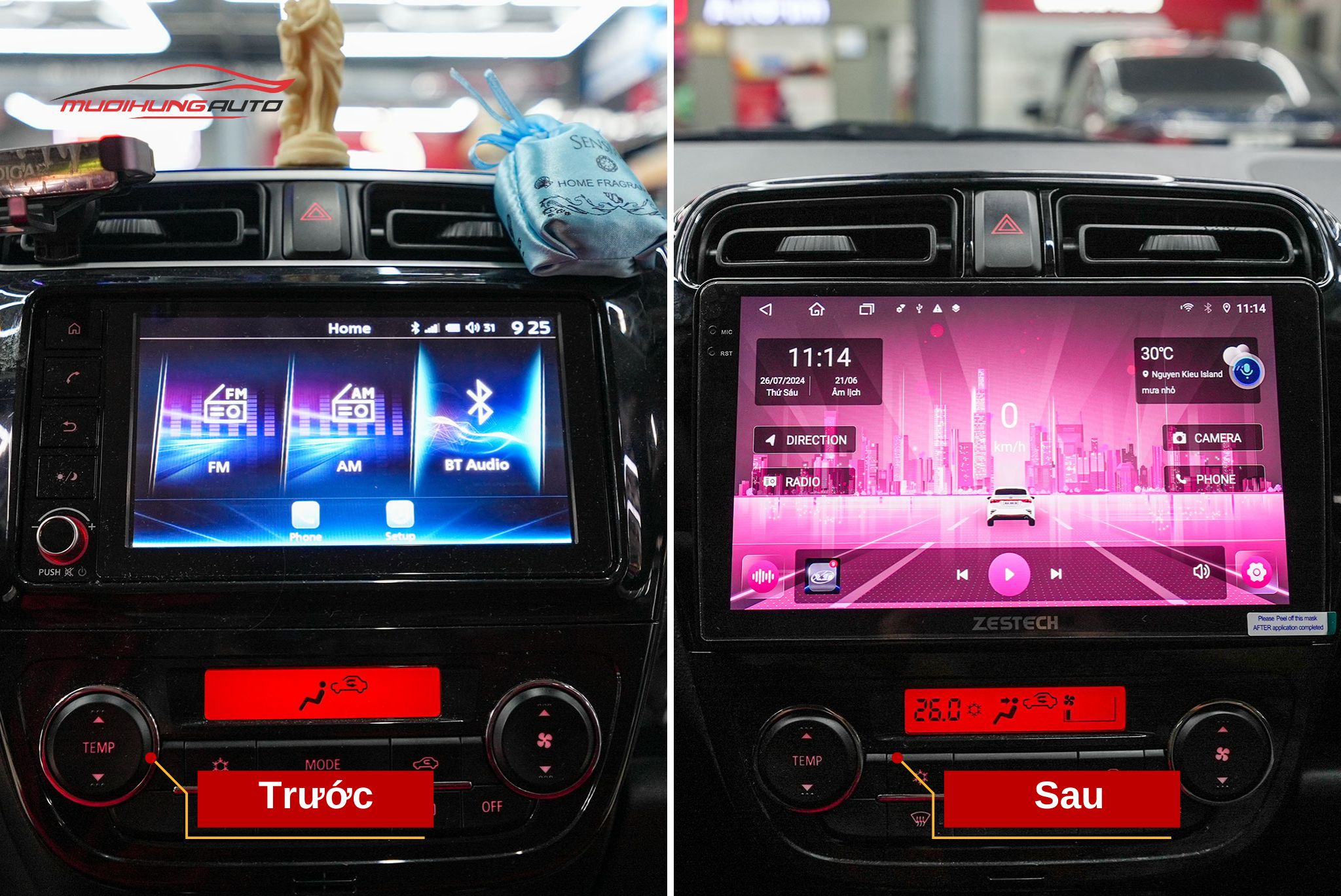 Lắp Màn Hình Zestech Z18 360 Cho Xe Mitsubishi Attrage