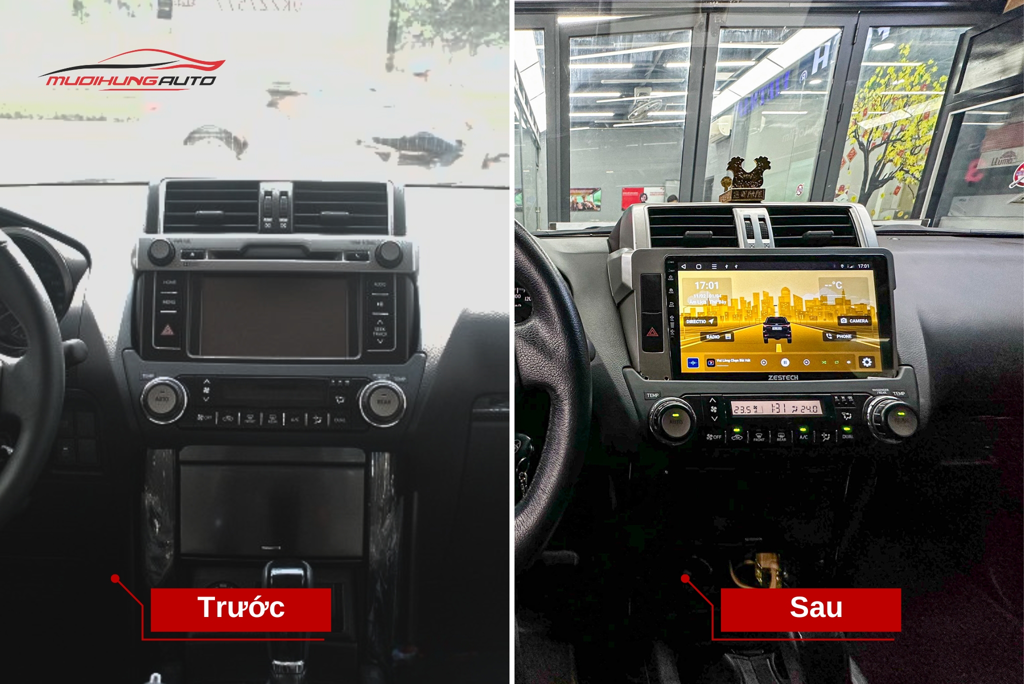 Lắp Màn Hình Zestech S100J Cho Xe Ô Tô Toyota Landcruiser