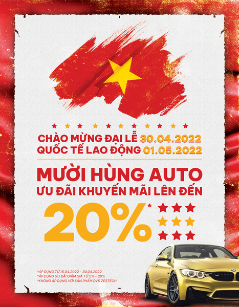 [HOT] CHƯƠNG TRÌNH KHUYẾN MÃI LÊN ĐẾN 20% NHÂN DỊP ĐẠI LỄ 30/4 - 1/5