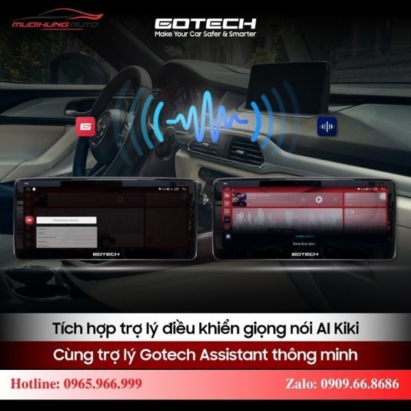 Màn hình Gotech GT Mazda 360 Limited tích hợp điều khiển bằng giọng nói