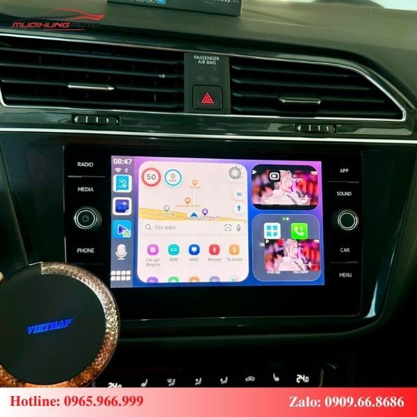 Android Box cho ô tô Volkswagen Tiguan 2023 có giao diện dễ sử dụng