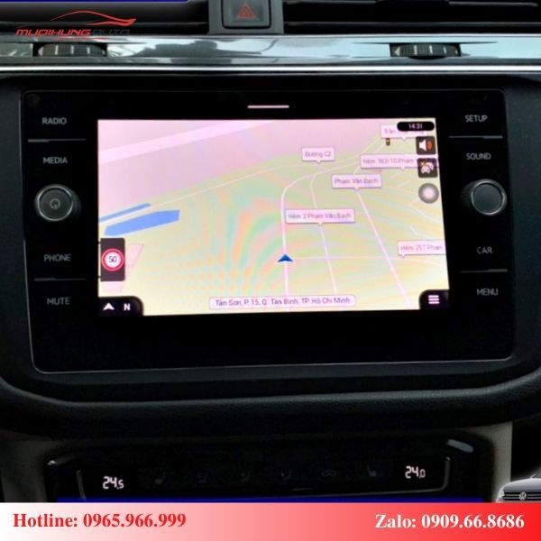 Android Box cho ô tô Volkswagen Tiguan 2023 dẫn đường thông minh