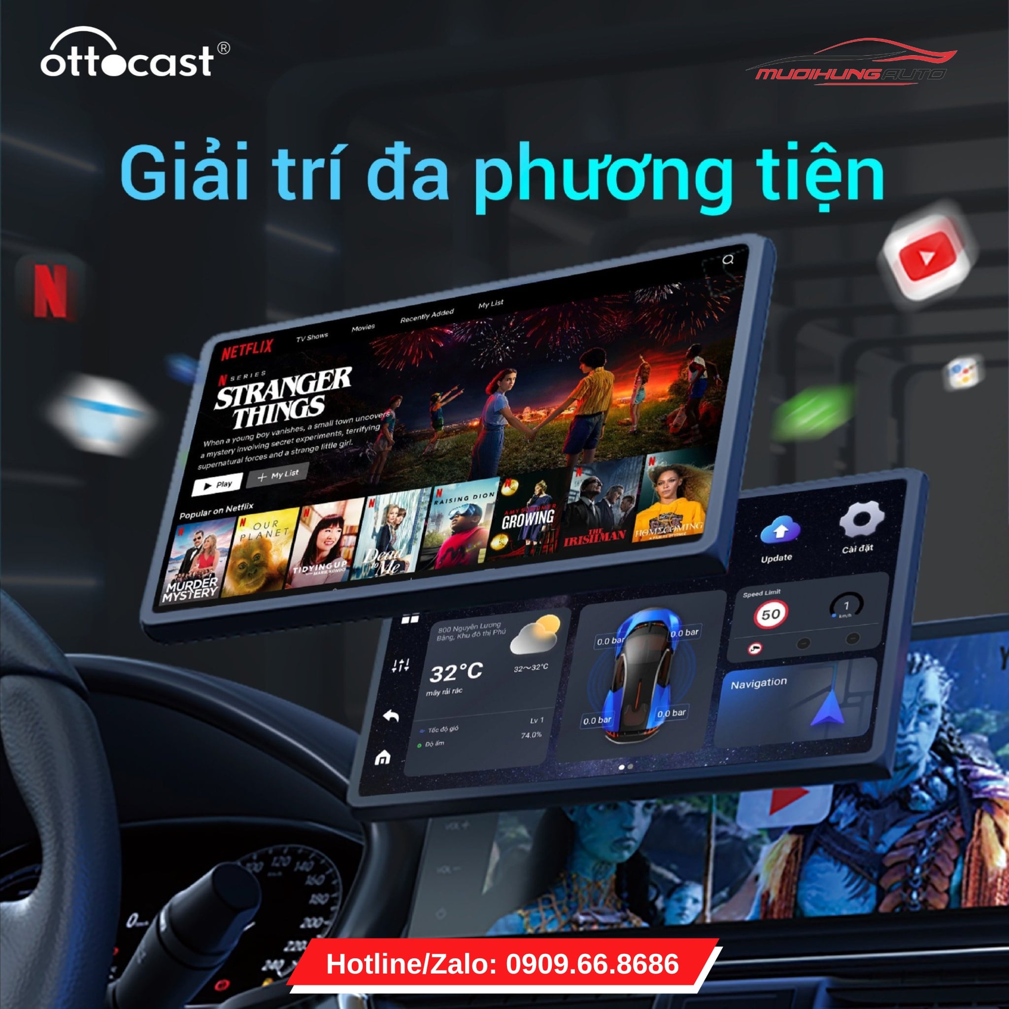 Android box cho xe hơi Ottocast OttoAIbox P3