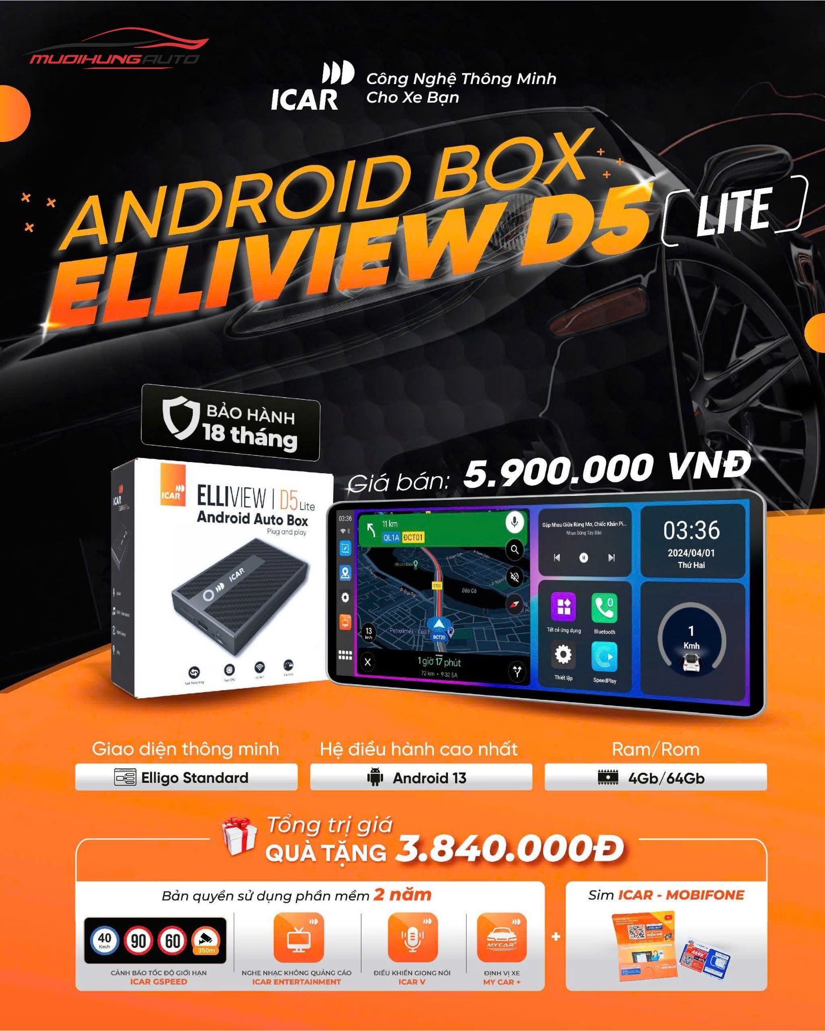 Android Box ICAR Elliview D5 Lite
