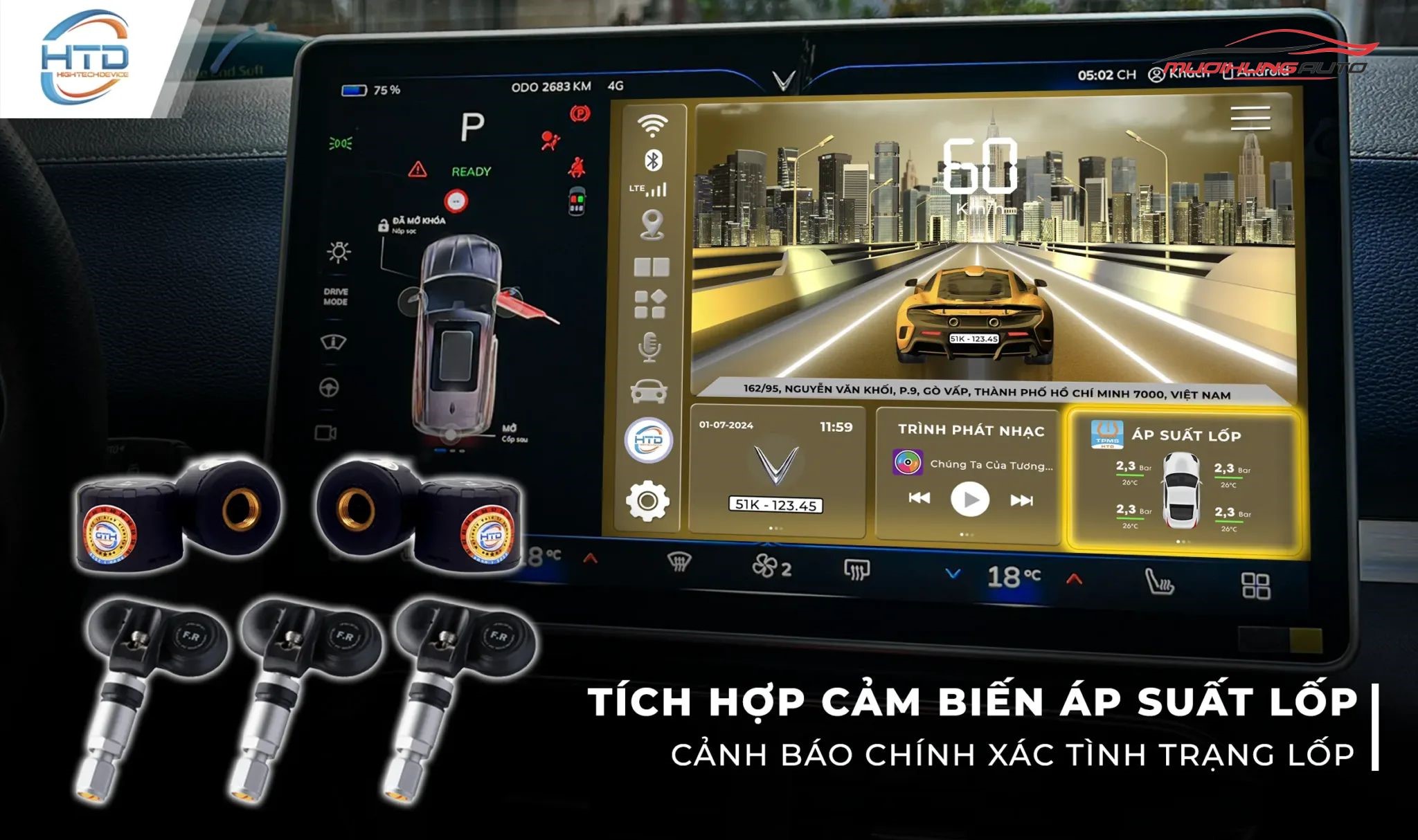 Android box ô tô HTD D12SE