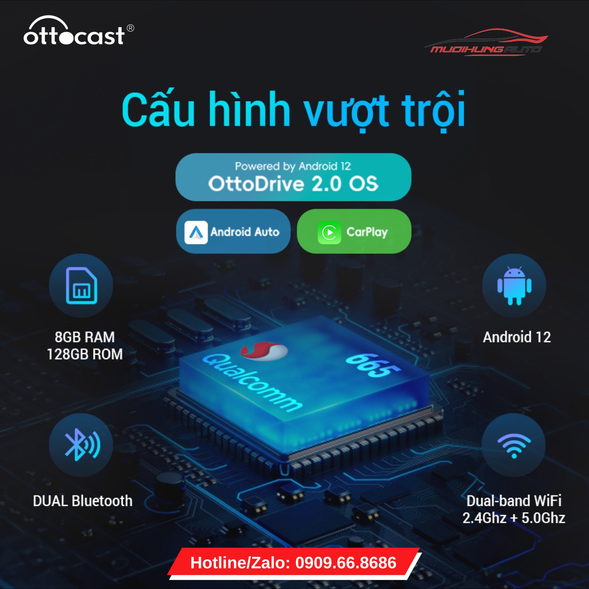 Android box ô tô Ottocast OttoAIbox P3