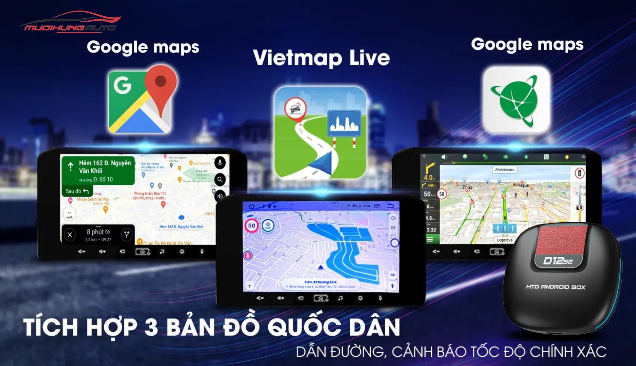 Android box xe hơi HTD D12SE