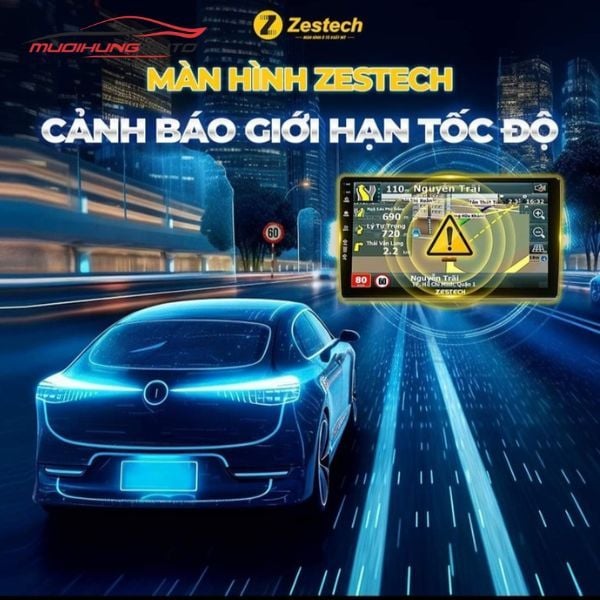 Android box Zestech DX165 plus cảnh báo giới hạn tốc độ