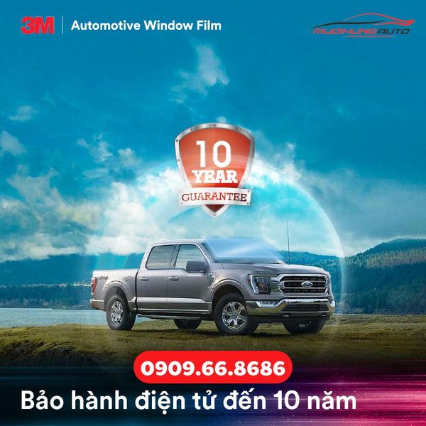 Dán phim cách nhiệt 3M chính hãng xe 5 chỗ tại Mười Hùng Auto được kích hoạt bảo hành điện tử 10 năm