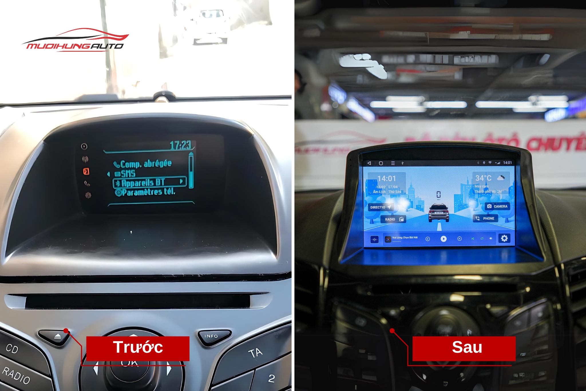 Lắp Màn Hình Zestech S100J Cho Xe Ô Tô Ford Fiesta