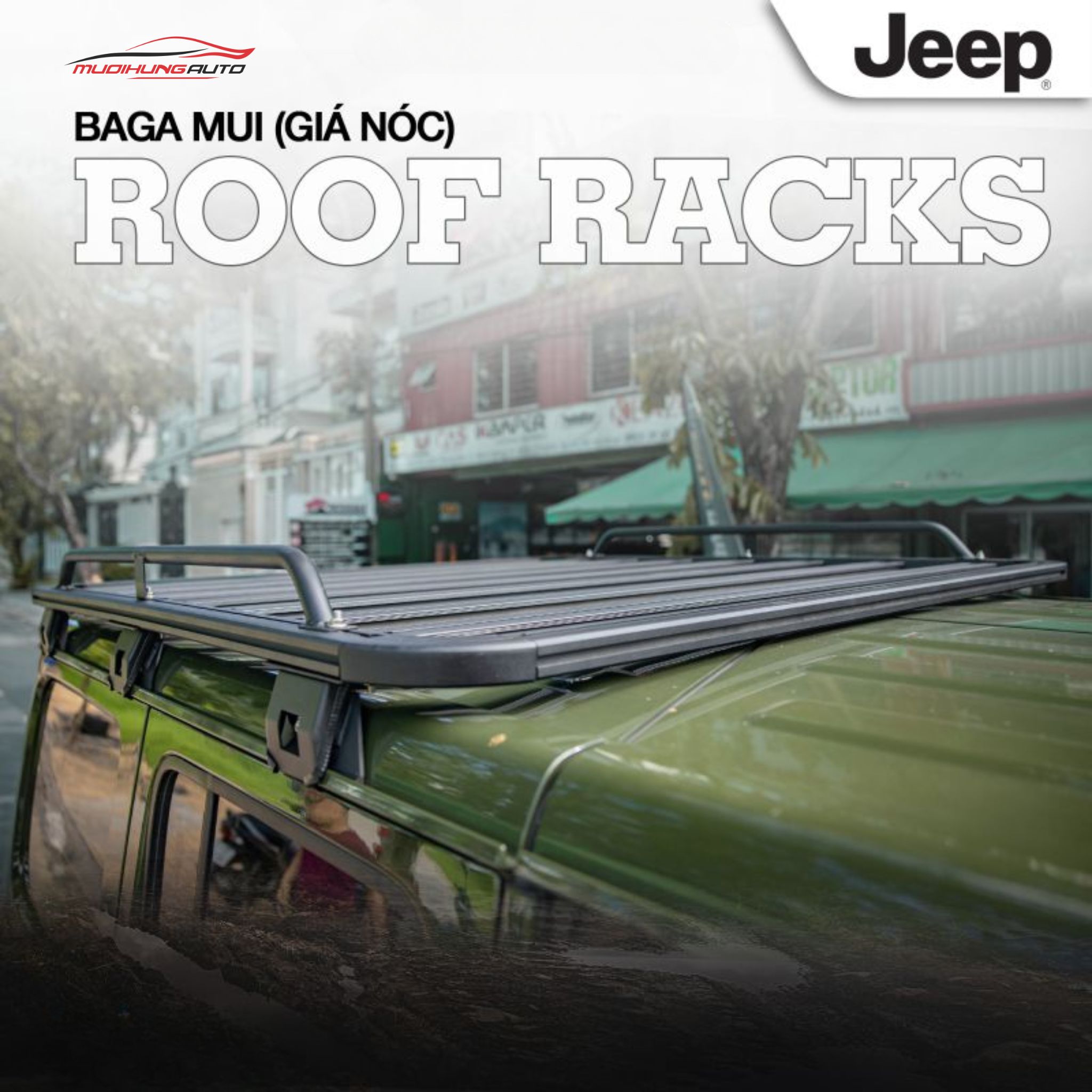 Baga mui nhôm Flat Series cho Jeep Wrangler & Gladiator (Mẫu phẳng)