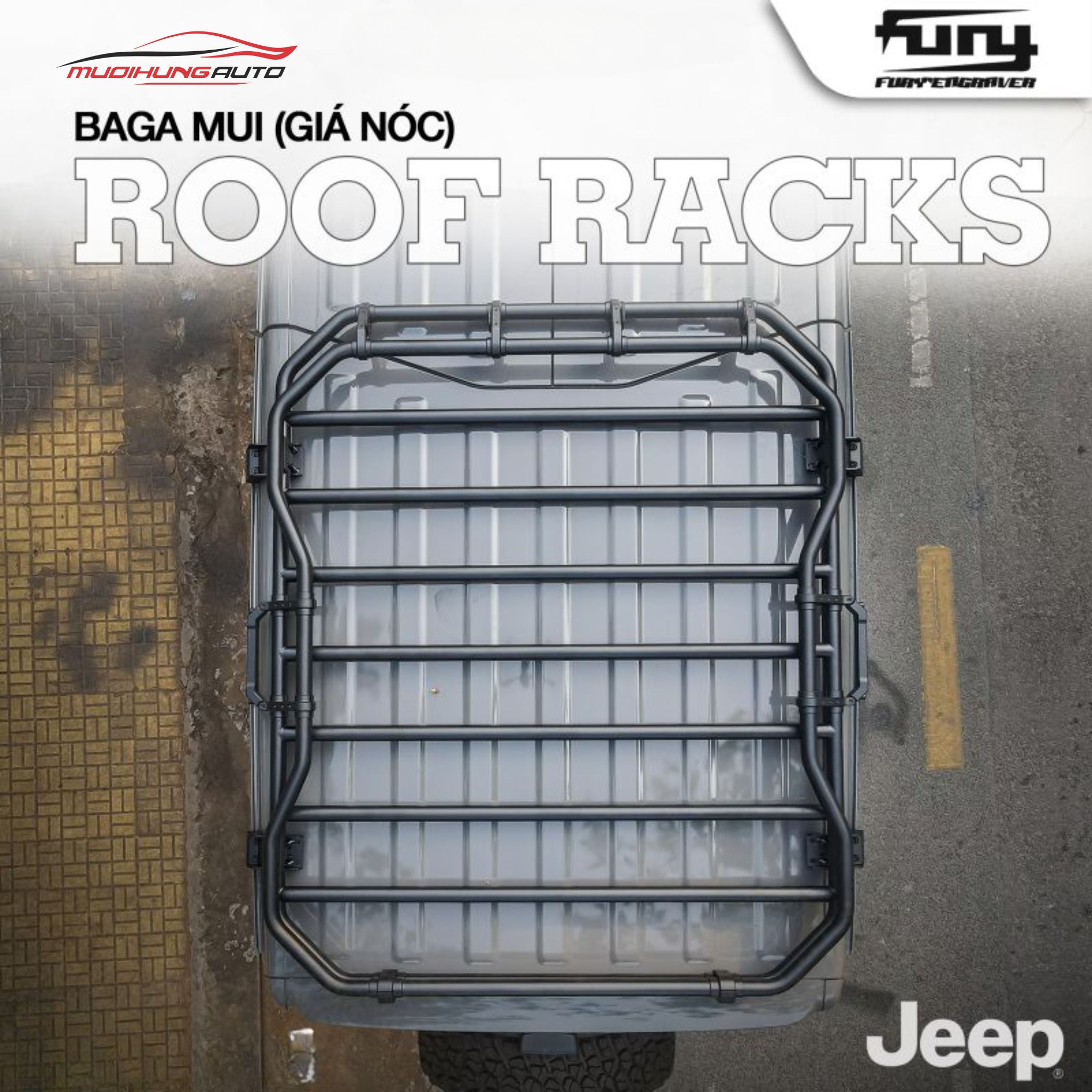 Baga mui Nhôm Fury Awaken ô tô Jeep Wrangler