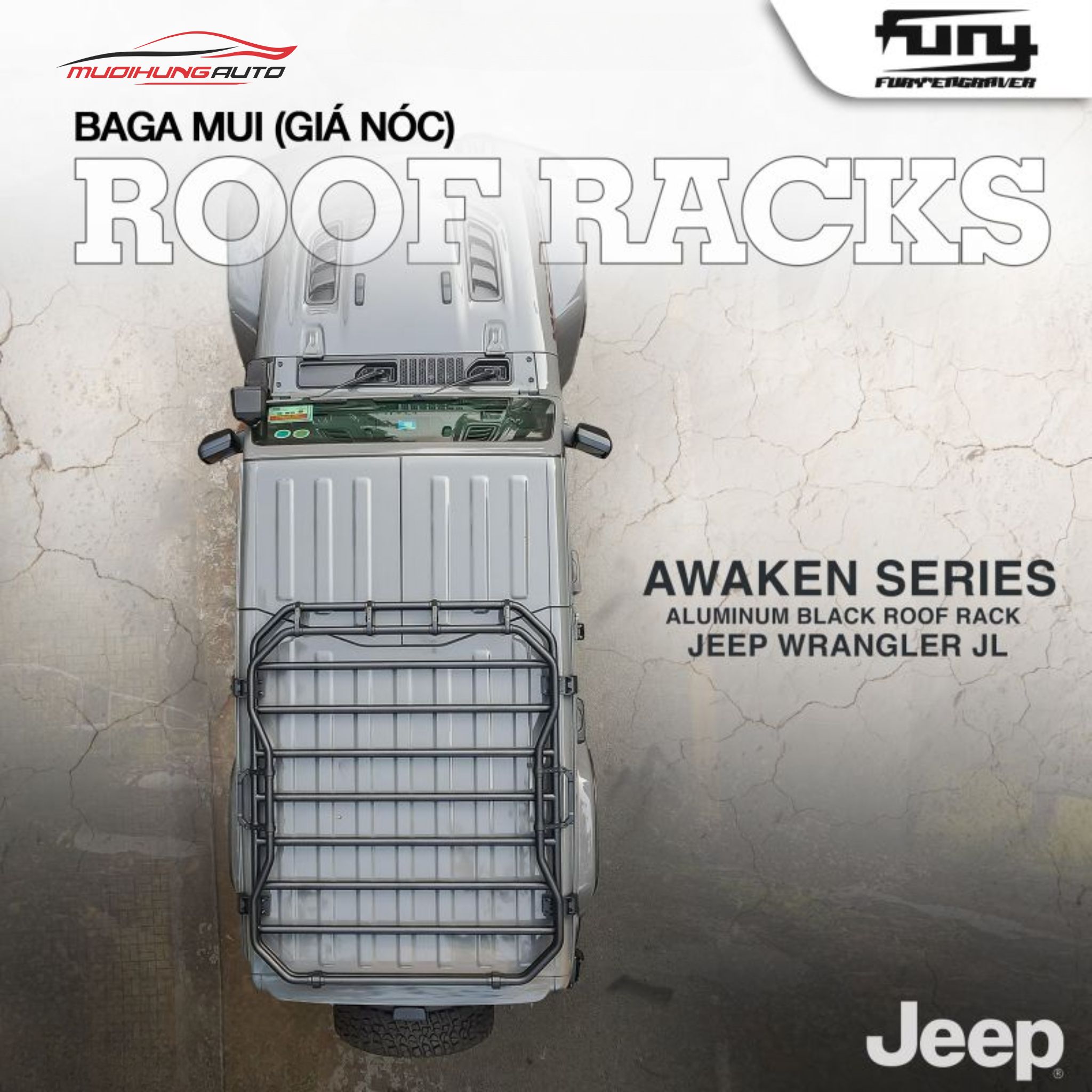 Baga mui Nhôm Fury Awaken xe Jeep Wrangler