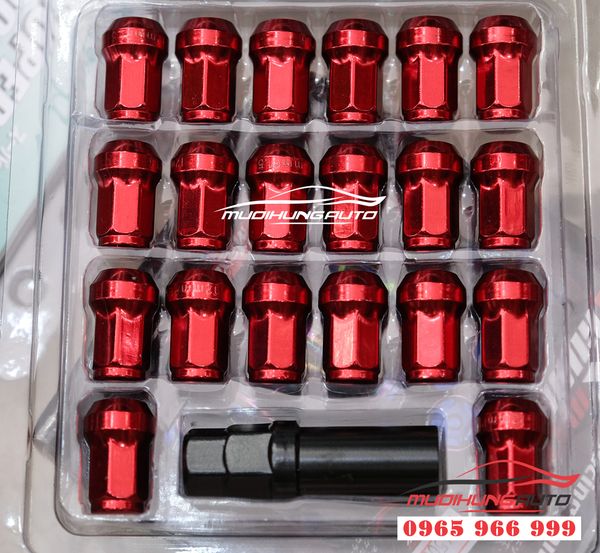 Bộ ốc take 20 nắp chụp  bảo vệ lazang ô tô màu đỏ 04