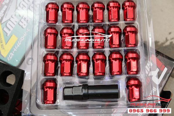 Bộ ốc take 20 nắp chụp  bảo vệ lazang ô tô màu đỏ 05