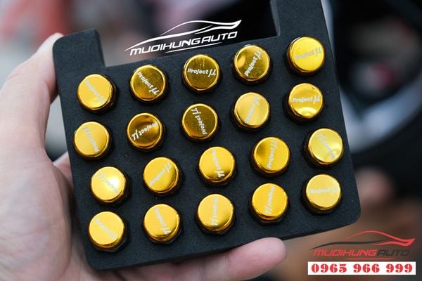 Bộ ốc take 20 nắp chụp  bảo vệ lazang ô tô màu vàng 02