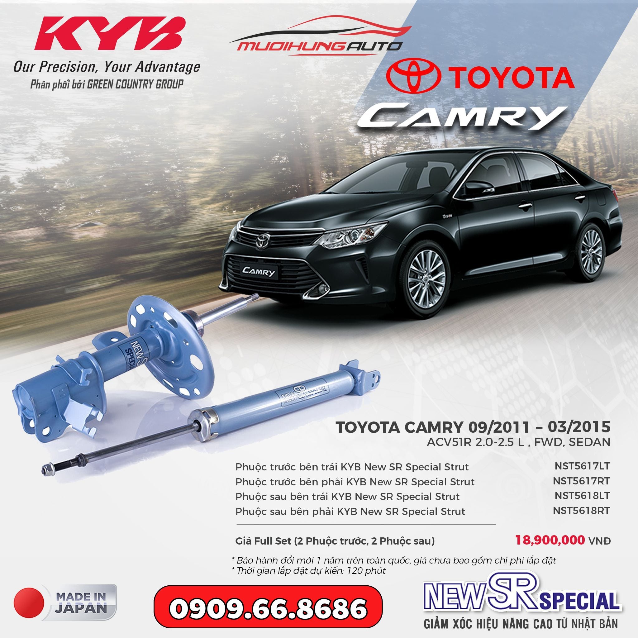 Bộ phuộc giảm xóc KYB New SR Special xe Toyota Camry 2011-2018