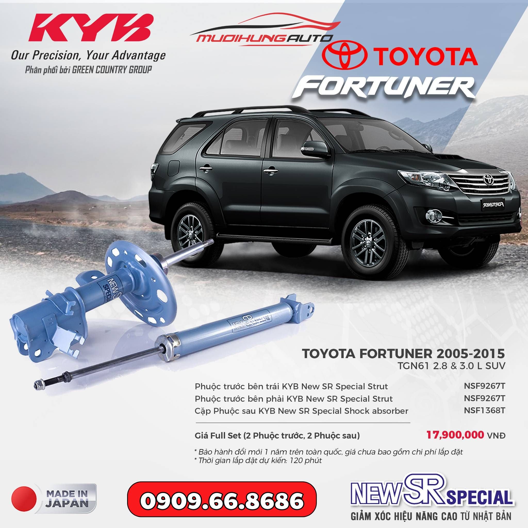 Bộ phuộc giảm xóc KYB New SR Special xe Toyota Fortuner 2005 - 2015