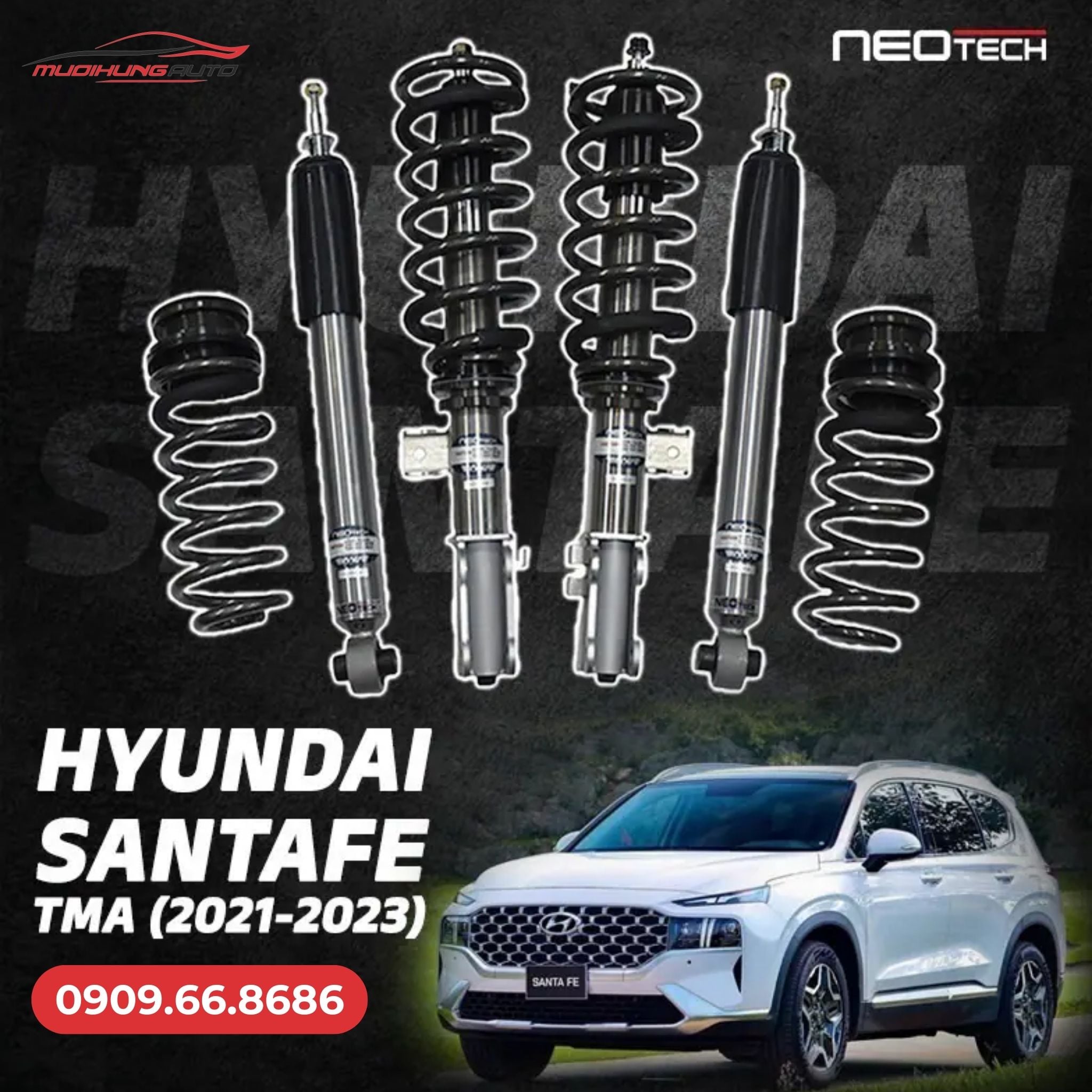 Bộ phuộc giảm xóc Neotech xe Hyundai Santafe