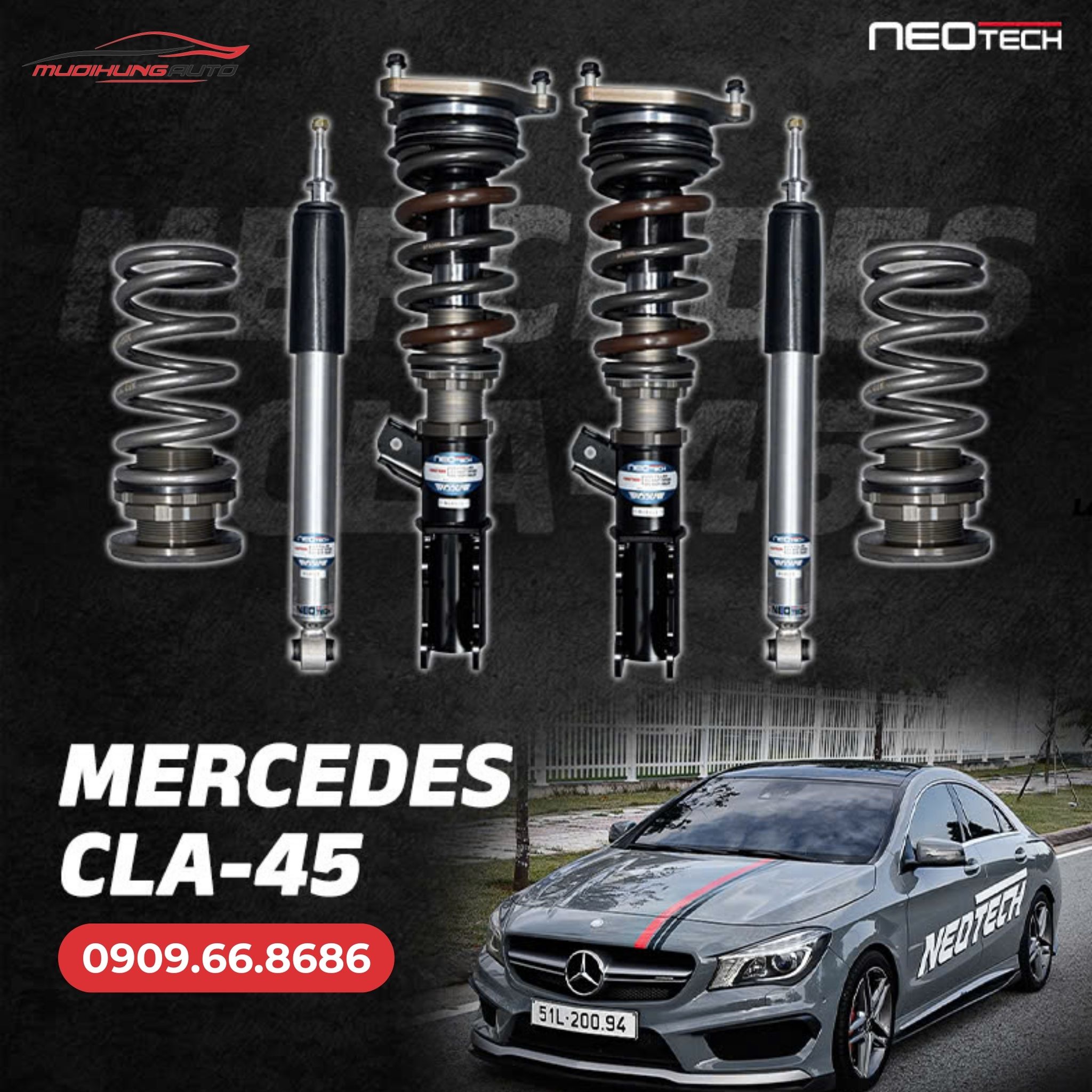 Bộ phuộc giảm xóc Neotech xe Mercedes Benz CLA/CLA45